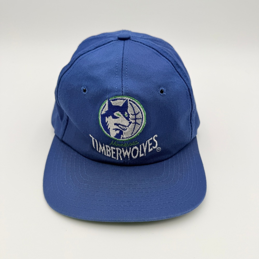 Vintage Twin NBA Minnesota Timberwolves Hat OSFA Blue Snapback Basketball Y2K